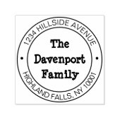 Rustikale handgeschriebene Familienname-Rücksendea Permastempel (Design)