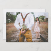 Rustikale, handgeschriebene Hochzeit des Fotos Save The Date (Rückseite)