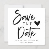 Rustikale handgeschriebene Hochzeiten speichern da Magneteinladung (Vorderseite)