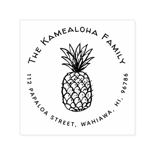 Rustikale handGezeichnet Ananas-Rücksendeadresse Permastempel (Design)