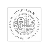 Rustikale handgezeichnet Bauernhaus Familienfamili Gummistempel (Prägung)