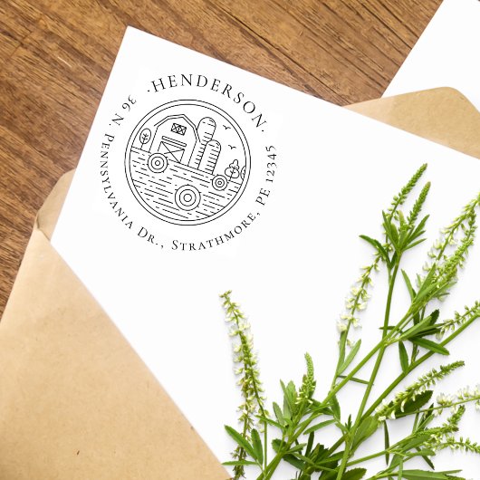 Rustikale handgezeichnet Bauernhaus Familienfamili Gummistempel