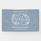 Rustikale handgezeichnet Blumengarten-Hochzeit Banner (Horizontal)