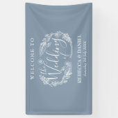 Rustikale handgezeichnet Blumengarten-Hochzeit Banner (Vertikal)