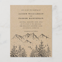 Rustikale, handgezeichnet Hochzeiten von Bergen un