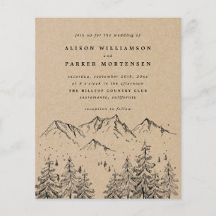 Rustikale, handgezeichnet Hochzeiten von Bergen un