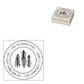 Rustikale handgezeichnet Pinienbäume, Rücksendeadr Gummistempel (Stempel)