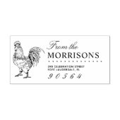 Rustikale handgezeichnet Roster Name Rücksendeadre Gummistempel (Prägung)