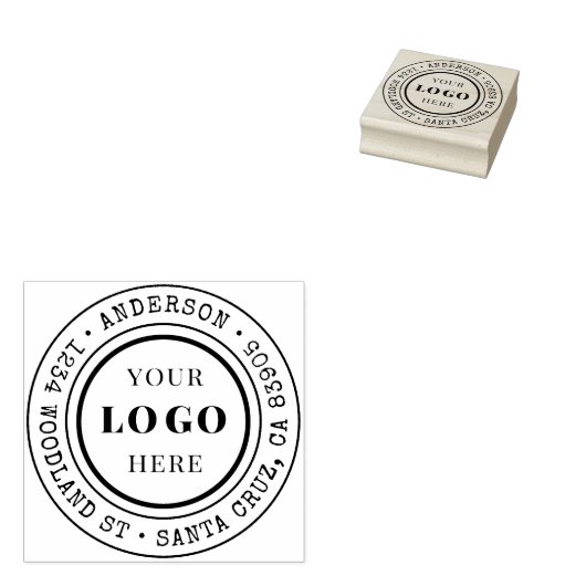 Rustikale handgezeichnet Round-Logo-Rücksendeadres Gummistempel (Stempel)
