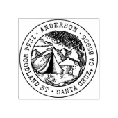 Rustikale handgezeichnet Zelt-Rücksendeadresse Gummistempel (Prägung)