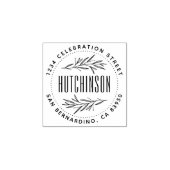 Rustikale, handgezeichnet Zweige Runde Rücksendead Gummistempel (Prägung)