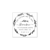 Rustikale handgezeichnete Hochzeitskranz-Rücksende Gummistempel (Prägung)