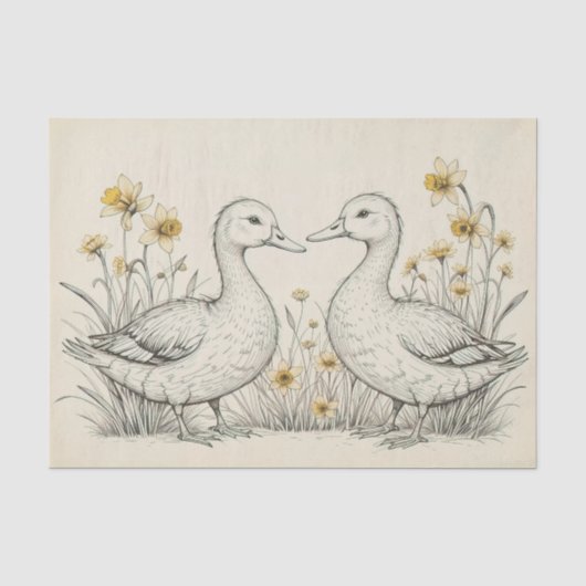 Rustikale Handgezogene Sketch Seidenpapier (Vorderseite)