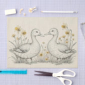Rustikale Handgezogene Sketch Seidenpapier (Handwerk)