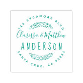 Rustikale, handgezogene Verheiratete Rücksendeadre Permastempel (Design)