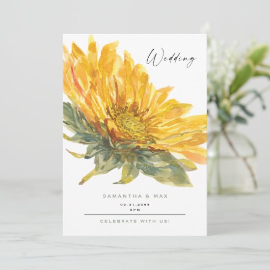 Rustikale Händlerblütenhochzeit Einladung (Stehend Vorderseite)