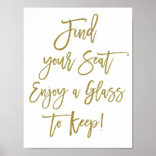 Rustikale Handschrift finden Sie Ihr Seat Wedding- Poster