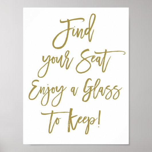 Rustikale Handschrift finden Sie Ihr Seat Wedding- Poster (Vorne)