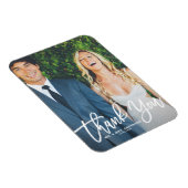 Rustikale Handschrift Foto Hochzeit Danke Magnet (Rechte Seite)