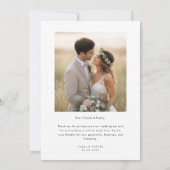 Rustikale Handschrift-Foto-Hochzeit Dankeskarte (Rückseite)