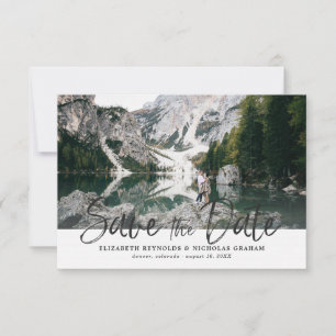 Rustikale Handschrift-Foto-Save-the-Date-Antwort RSVP Karte