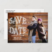 Rustikale Handschrift Save the Date Postkarte (Vorne/Hinten)