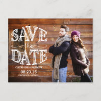 Rustikale Handschrift Save-the-Date-Postkarte