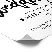 Rustikale Handschrift Willkommen bei unserer Hochz Poster (Ecke)