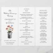 Rustikale handverlesene Blume Tri-Fold Hochzeitspr (Vorderseite)