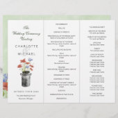 Rustikale handverlesene Blume Tri-Fold Hochzeitspr (Vorne/Hinten)