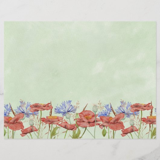 Rustikale handverlesene Blume Tri-Fold Hochzeitspr (Rückseite)