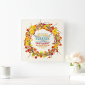 Rustikale Handwerker, die Blumenkreide Spaß Spaß m Quadratische Wanduhr (Zuhause)