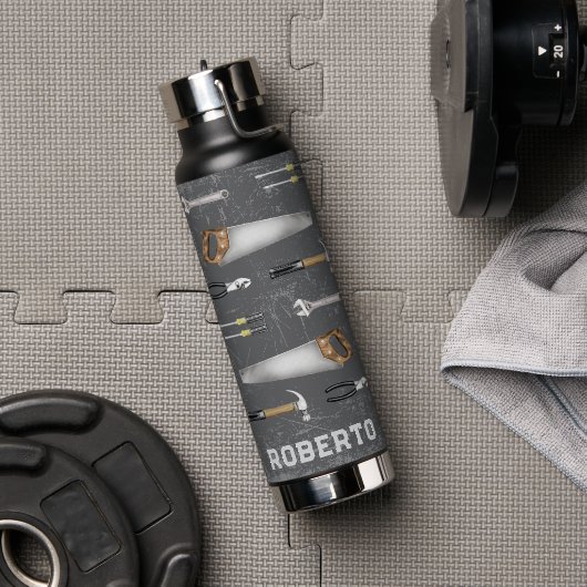 Rustikale Handwerkerwerkzeuge Trinkflasche (Fitnesstudio (gedreht))