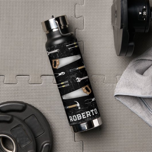 Rustikale Handwerkerwerkzeuge Trinkflasche (Fitnesstudio (gedreht))