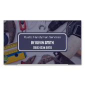 Rustikale Handyman Services Magnetische Visitenkarte (Vorderseite)