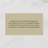 Rustikale Handyman-Werkzeuge, Bauwesen Visitenkarte (Rückseite)