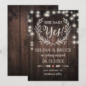 Rustikale hängende Holzlichter Save the Date Karte (Vorne/Hinten)