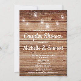 Rustikale hängende Licht-Land-hölzerne Paar-Dusche Einladung