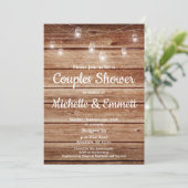 Rustikale hängende Licht-Land-hölzerne Paar-Dusche Einladung (Stehend Vorderseite)