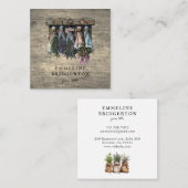 Rustikale Hängetrocknete Blume Quadratische Visitenkarte (Vorne/Hinten)