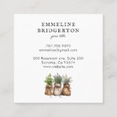 Rustikale Hängetrocknete Blume Quadratische Visitenkarte (Rückseite)