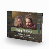 Rustikale Happy Holiday Script Custom Family Fotoblock (Rechts)