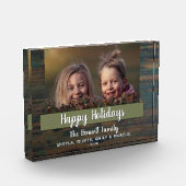 Rustikale Happy Holiday Script Custom Family Fotoblock (Links)