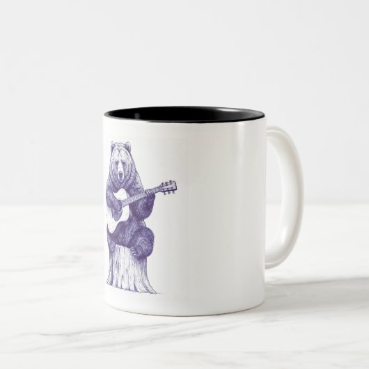 Rustikale Harmonie Bärenkunst Zweifarbige Tasse (VorderseiteRechts)