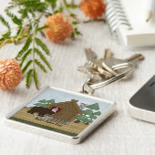 Rustikale Häuschen-Kabinen-Schlüssel mit Schlüsselanhänger (Seite)