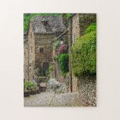 Rustikale Häuser Gebäude Belcastel Frankreich Reis Puzzle (Vertikal)