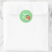 Rustikale hausgemachte Apfelkuchen Grüne Klassik R Runder Aufkleber (Tasche)