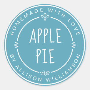 Rustikale hausgemachte Apple Pie Maui Blue Runder Aufkleber
