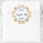 Rustikale hausgemachte Backwaren Apfelkuchen Gelbe Runder Aufkleber (Tasche)
