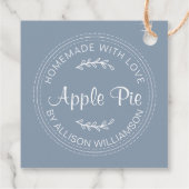 Rustikale, hausgemachte Backwaren Apple Pie Blue Geschenkanhänger (Rückseite)